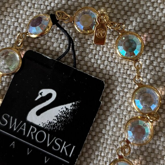 Vintage Swarovski Crystal Bezel Necklace Clear NWT - Picture 3 of 3